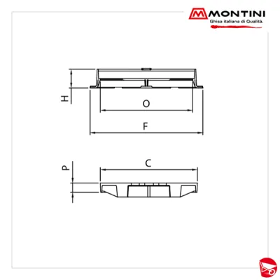 MONTINI caditoia PLUVIA P quadrata classe D400